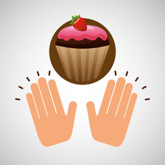 cupcake chocolate dessert concept vector illustration eps 10