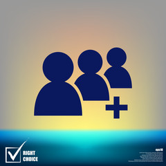 Add new user account flat icon for apps