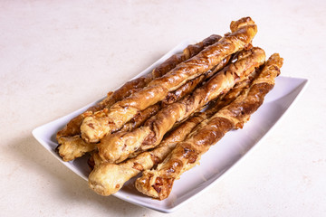 crispy sticks of puff pastry