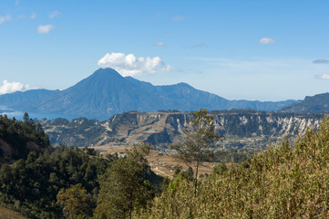 Lake Atitlan with vulcano San Pedro on Guatemala