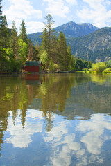 Sierra Mountains Lake Reflection