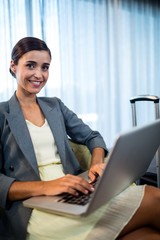 Businesswoman using a computer