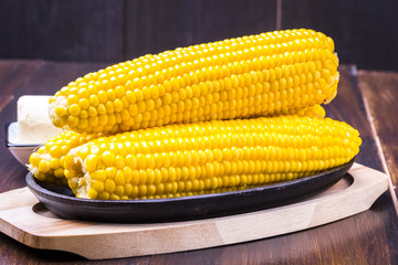 sweet corn, butter and salt