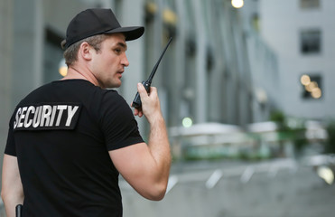 Male security guard, outdoor