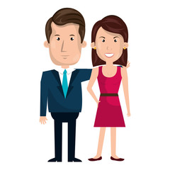 couple business person character vector illustration design