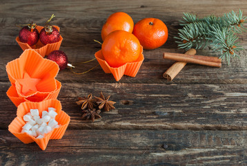 Cooking cupcakes process. Horizontal.