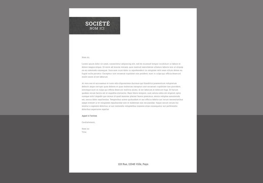 Lettre &agrave; en-t&ecirc;te moderne 