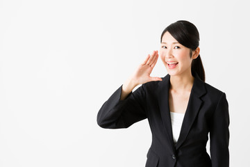 portrait of asian businesswoman isolated on white background