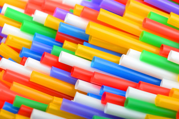 Colorful drinking straws