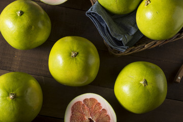 Raw Green Organic Citrus Pummelo Fruit