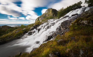 Waterfall on Moskenesoya, Lofoten, Norway
