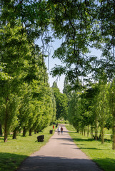 Children riding through Oakwood Park London, England