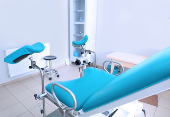 Gynecological room with chair and equipment
