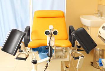 Gynecological room with chair and equipment