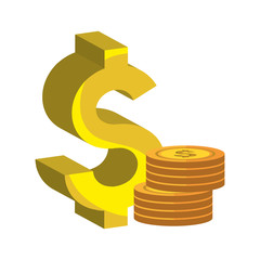 dollar money gold icon vector illustration design