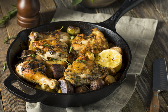 Homemade Baked Chicken in a Skillet