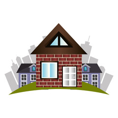 beautiful house exterior icon vector illustration design