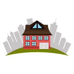 beautiful house exterior icon vector illustration design