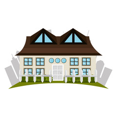 beautiful house exterior icon vector illustration design