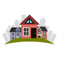 beautiful house exterior icon vector illustration design