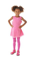 Funny African American girl isolated on white