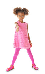 Funny African American girl isolated on white