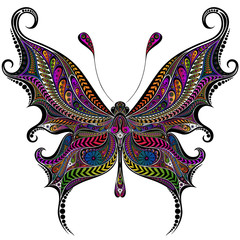 Beautiful color vector butterfly made of flowers