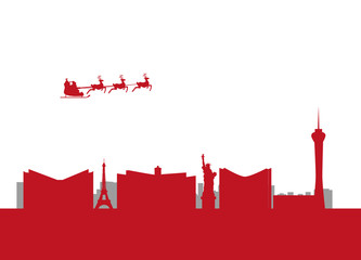 santa flying around Las Vegas © robcartorres