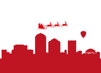 santa flying city by the city of Albuquerque