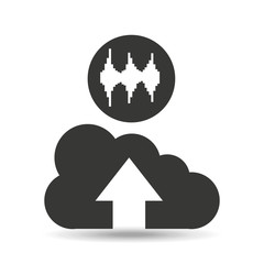 upload cloud sound waves vector illustration eps 10