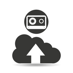 upload cloud sound cassette vector illustration eps 10