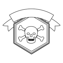 Skull icon. Security system warning protection and danger theme. Isolated design. Vector illustration
