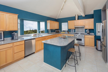 Kitchen in blue with island