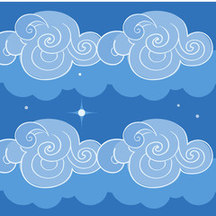Fototapeta na wymiar Seamless pattern with clouds. Vector illustration