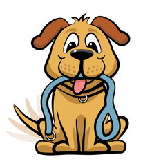 Obraz premium Dog waiting to walk clipart