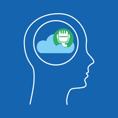 head silhouette cloud microphone music vector illustration eps 10