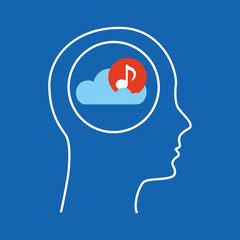 head silhouette cloud music vector illustration eps 10