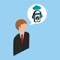 businessman music streaming design vector illustration eps 10