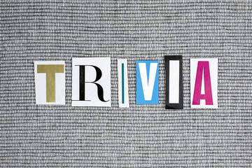 trivia word on grey background