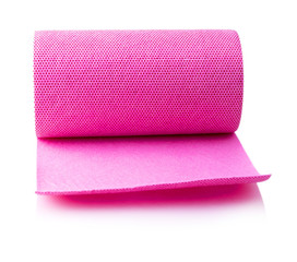 red paper towel roll carved on a white background