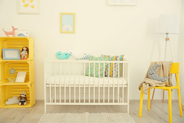 Interior of modern baby room