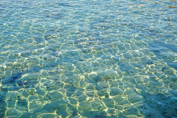 Clean and clear water in the sea