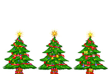 Christmas Tree Merry Christmas White Background