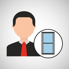 character man strip film media vector illustration eps 10