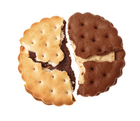 Tasty cookies on white background