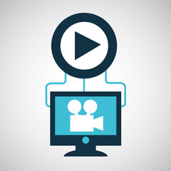 computer connection film player concept vector illustration eps 10