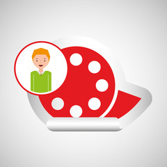 cartoon film reel guy design vector illustration eps 10