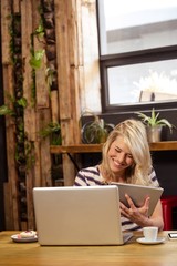 Woman using technology