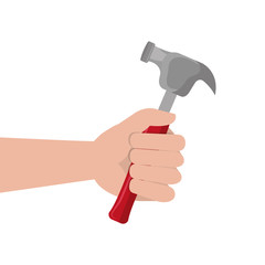 hand human with hammer icon vector illustration design