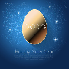 Golden egg on a blue background and the inscription "2017"